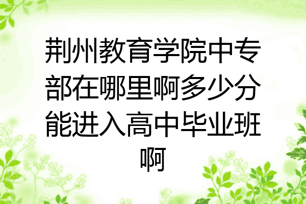 荆州教育学院中专部在哪里啊多少分能进入高中毕业班啊