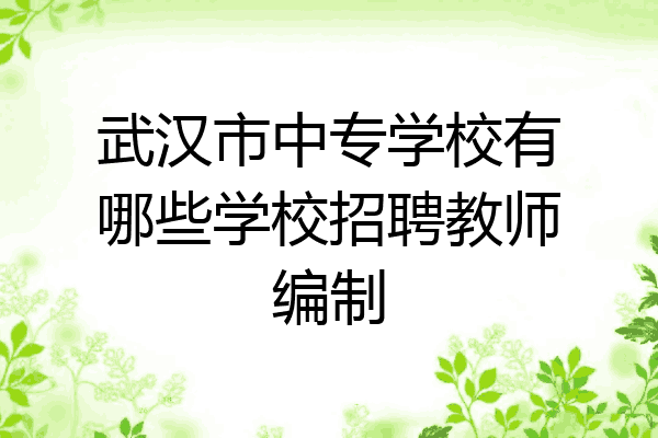 武汉市中专学校有哪些学校招聘教师编制