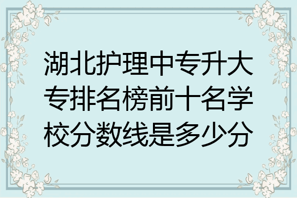 湖北护理中专升大专排名榜前十名学校分数线是多少分