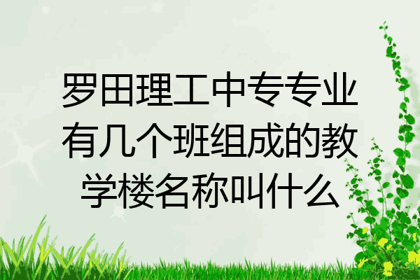 罗田理工中专专业有几个班组成的教学楼名称叫什么