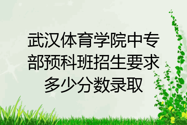武汉体育学院中专部预科班招生要求多少分数录取