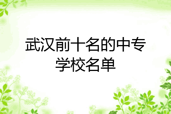 武汉前十名的中专学校名单