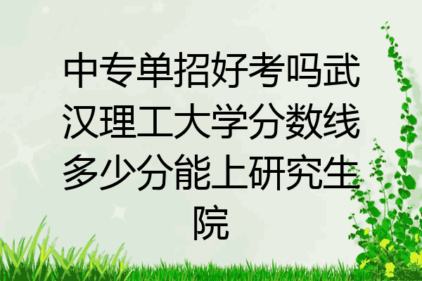 中专单招好考吗武汉理工大学分数线多少分能上研究生院