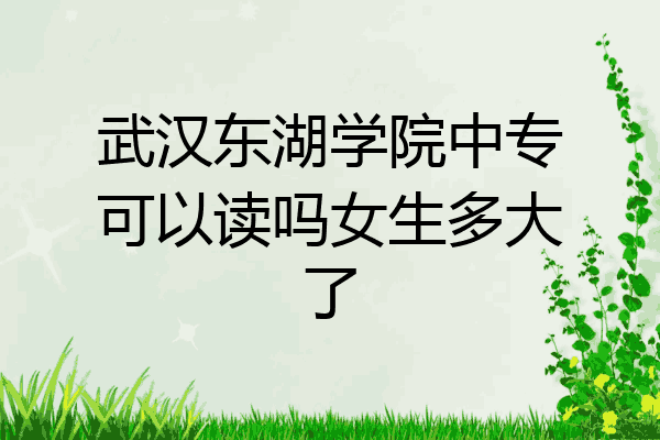 武汉东湖学院中专可以读吗女生多大了