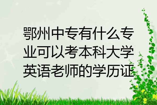 鄂州中专有什么专业可以考本科大学英语老师的学历证