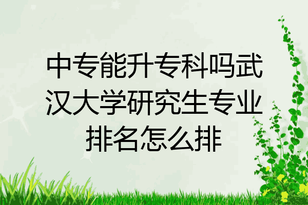 中专能升专科吗武汉大学研究生专业排名怎么排