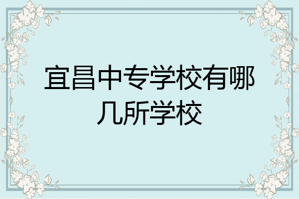 宜昌中专学校有哪几所学校