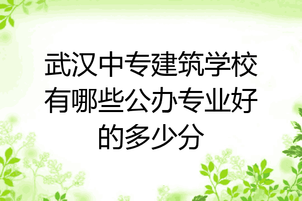 武汉中专建筑学校有哪些公办专业好的多少分