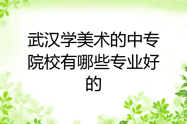 武汉学美术的中专院校有哪些专业好的