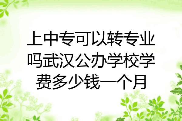 上中专可以转专业吗武汉公办学校学费多少钱一个月