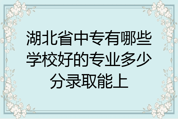 湖北省中专有哪些学校好的专业多少分录取能上