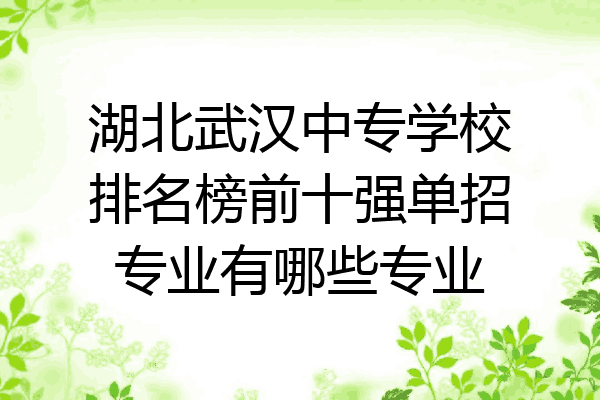 湖北武汉中专学校排名榜前十强单招专业有哪些专业