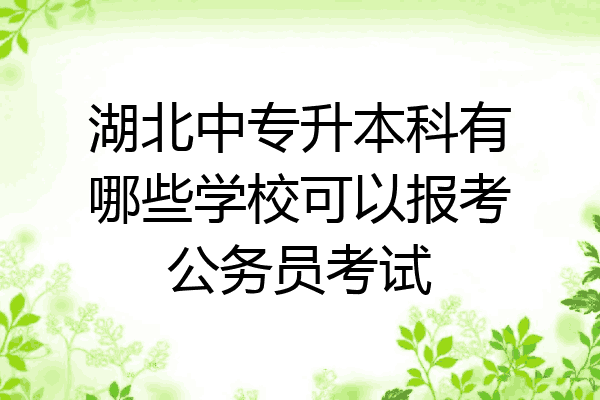 湖北中专升本科有哪些学校可以报考公务员考试
