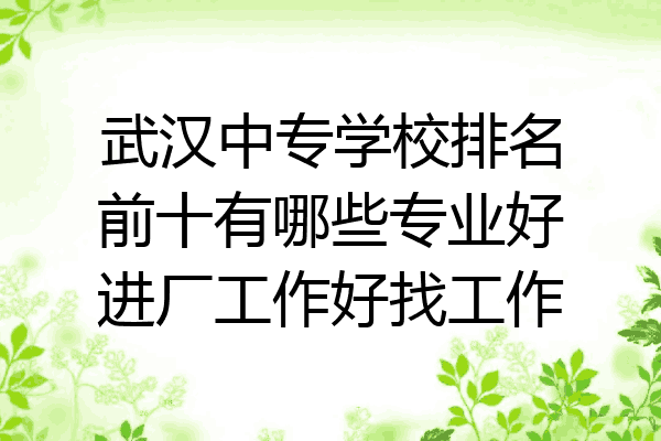 武汉中专学校排名前十有哪些专业好进厂工作好找工作