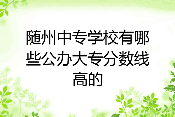 随州中专学校有哪些公办大专分数线高的