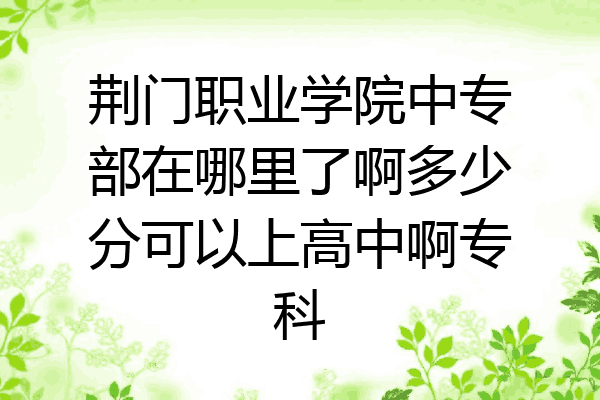 荆门职业学院中专部在哪里了啊多少分可以上高中啊专科
