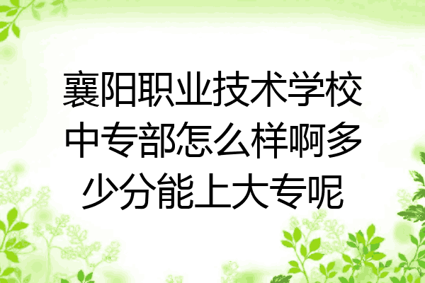 襄阳职业技术学校中专部怎么样啊多少分能上大专呢