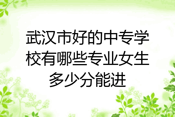 武汉市好的中专学校有哪些专业女生多少分能进