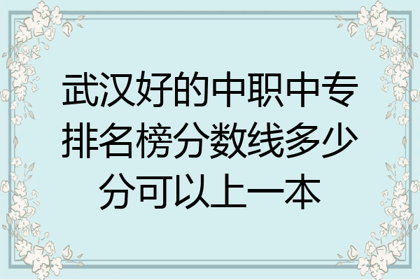 武汉好的中职中专排名榜分数线多少分可以上一本