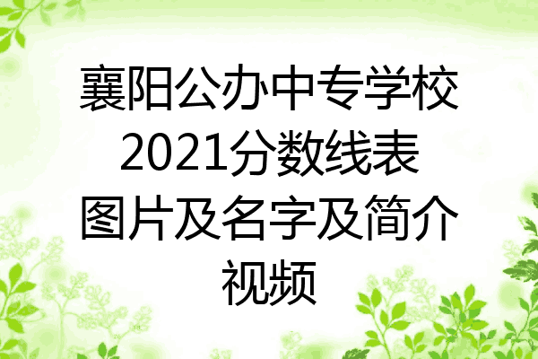 襄阳公办中专学校2021分数线表图片及名字及简介视频