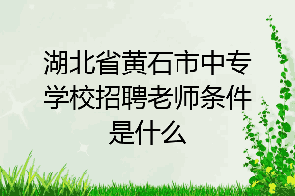 湖北省黄石市中专学校招聘老师条件是什么