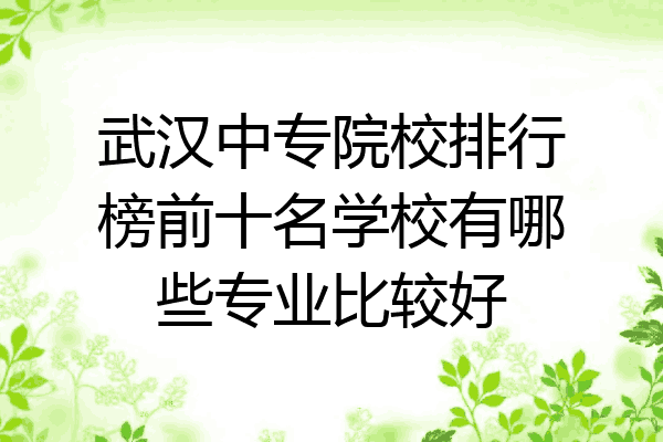 武汉中专院校排行榜前十名学校有哪些专业比较好
