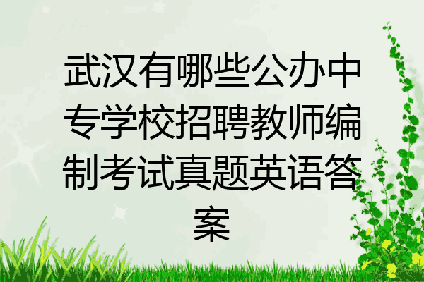 武汉有哪些公办中专学校招聘教师编制考试真题英语答案