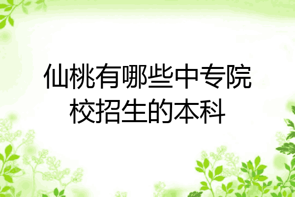仙桃有哪些中专院校招生的本科