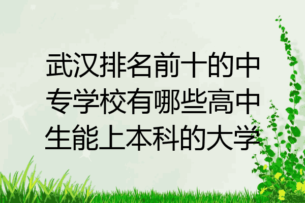 武汉排名前十的中专学校有哪些高中生能上本科的大学