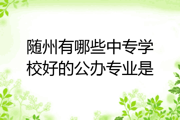 随州有哪些中专学校好的公办专业是