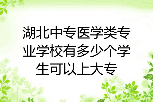 湖北中专医学类专业学校有多少个学生可以上大专