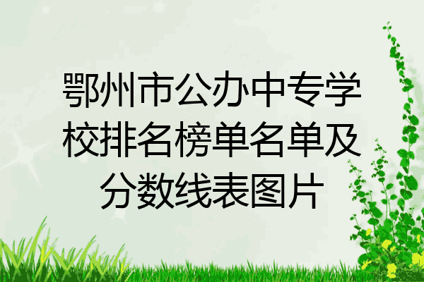 鄂州市公办中专学校排名榜单名单及分数线表图片