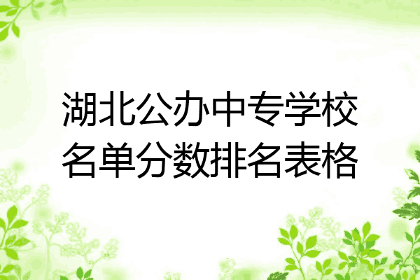 湖北公办中专学校名单分数排名表格