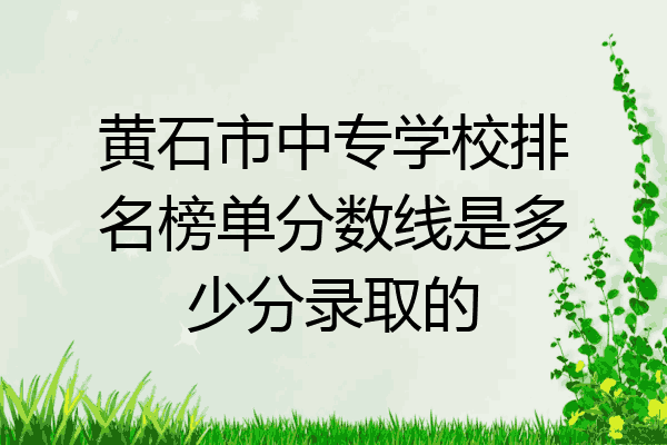 黄石市中专学校排名榜单分数线是多少分录取的