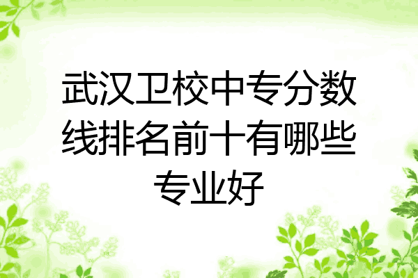 武汉卫校中专分数线排名前十有哪些专业好