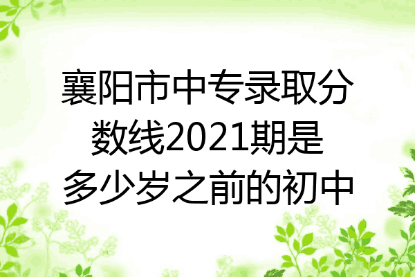 襄阳市中专录取分数线2021期是多少岁之前的初中