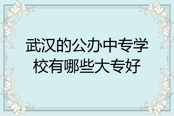 武汉的公办中专学校有哪些大专好
