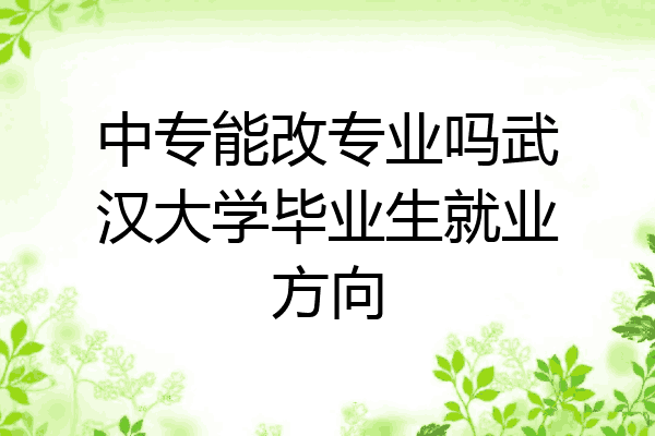 中专能改专业吗武汉大学毕业生就业方向