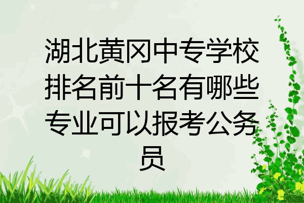 湖北黄冈中专学校排名前十名有哪些专业可以报考公务员