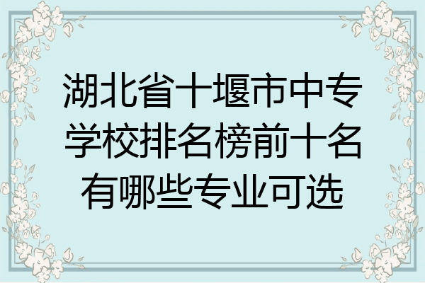 湖北省十堰市中专学校排名榜前十名有哪些专业可选