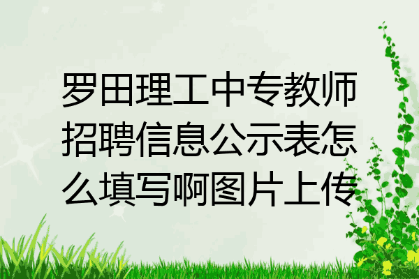 罗田理工中专教师招聘信息公示表怎么填写啊图片上传