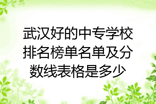 武汉好的中专学校排名榜单名单及分数线表格是多少