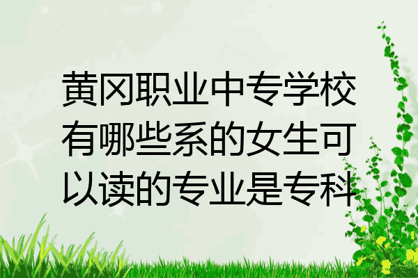 黄冈职业中专学校有哪些系的女生可以读的专业是专科