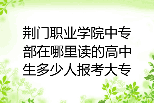 荆门职业学院中专部在哪里读的高中生多少人报考大专