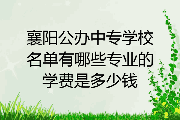 襄阳公办中专学校名单有哪些专业的学费是多少钱