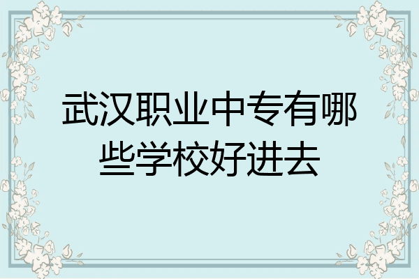 武汉职业中专有哪些学校好进去