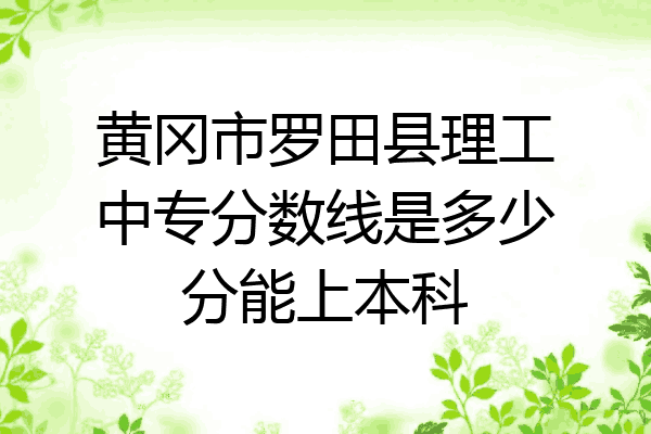黄冈市罗田县理工中专分数线是多少分能上本科