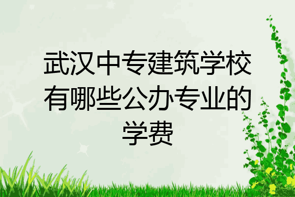 武汉中专建筑学校有哪些公办专业的学费
