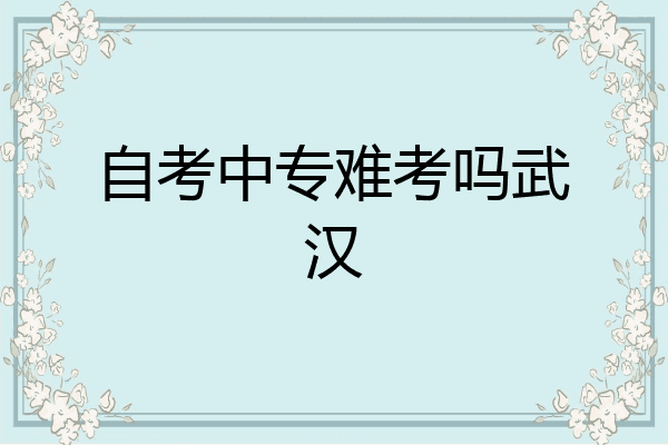 自考中专难考吗武汉
