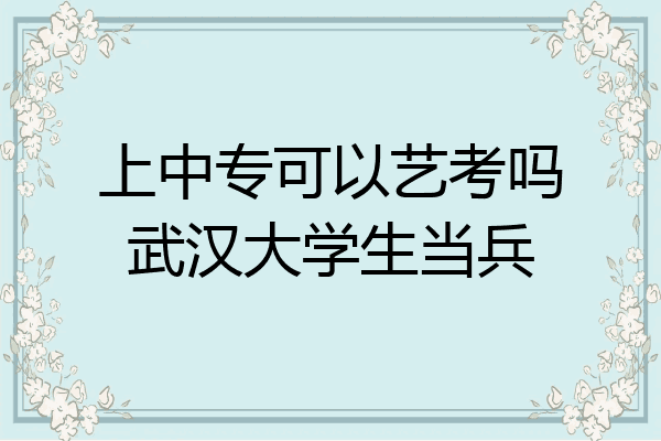 上中专可以艺考吗武汉大学生当兵